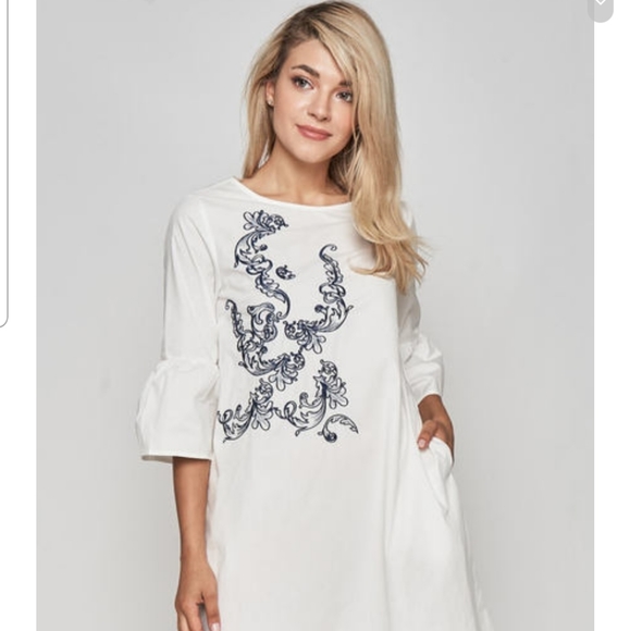 Annabelle Dresses & Skirts - Chic Cotton Embroidered Dress